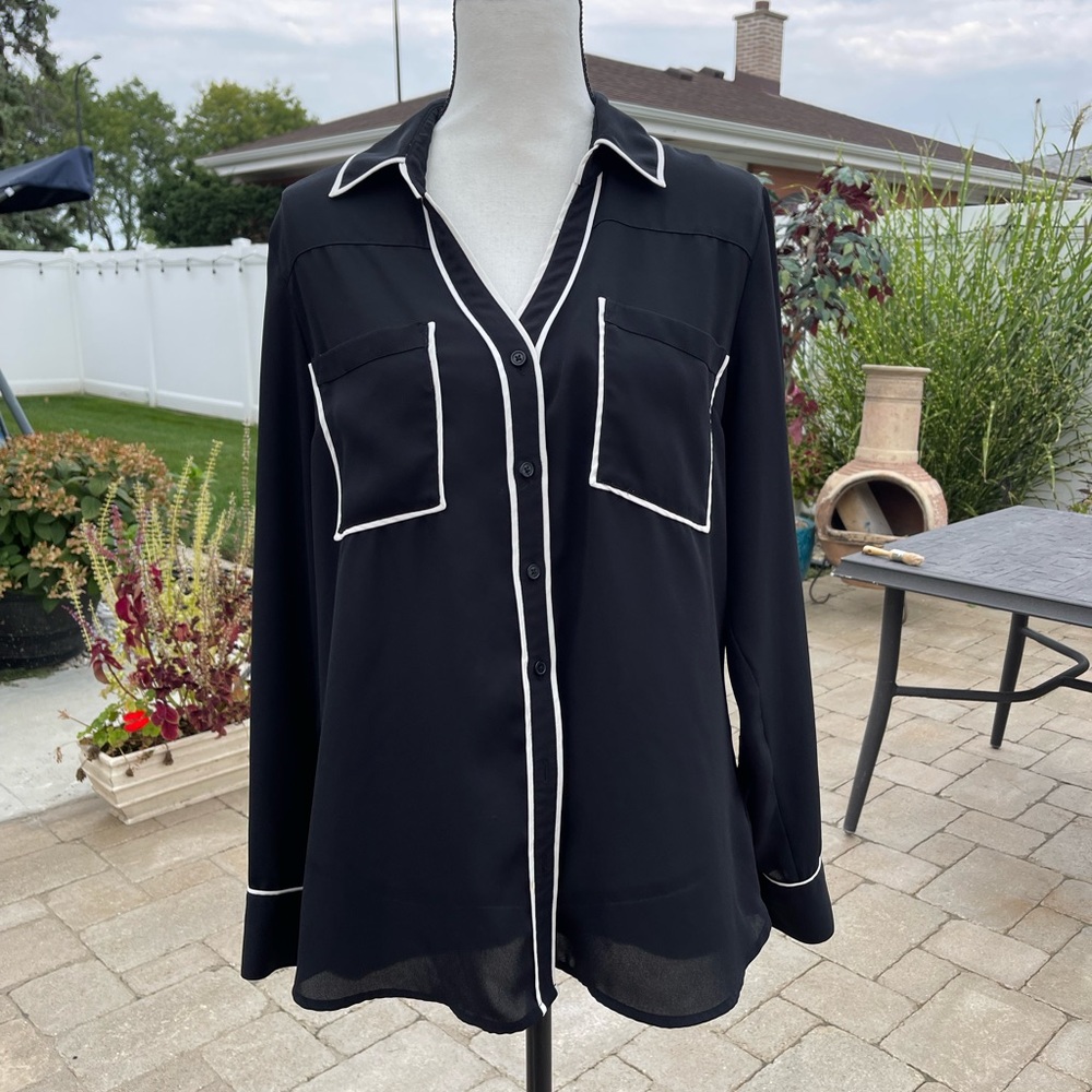 Express chiffon black top size M